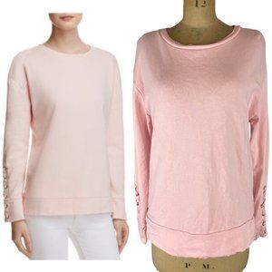 🌷 Joe’s Jean Collection Baby Pink Miaya Lace-up Sleeve Sweatshirt Size XS